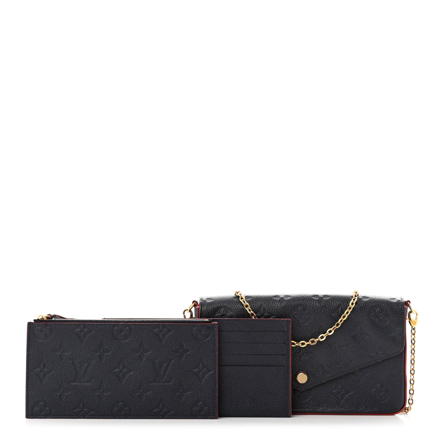 Empreinte Pochette Felicie Chain Wallet Marine Rouge