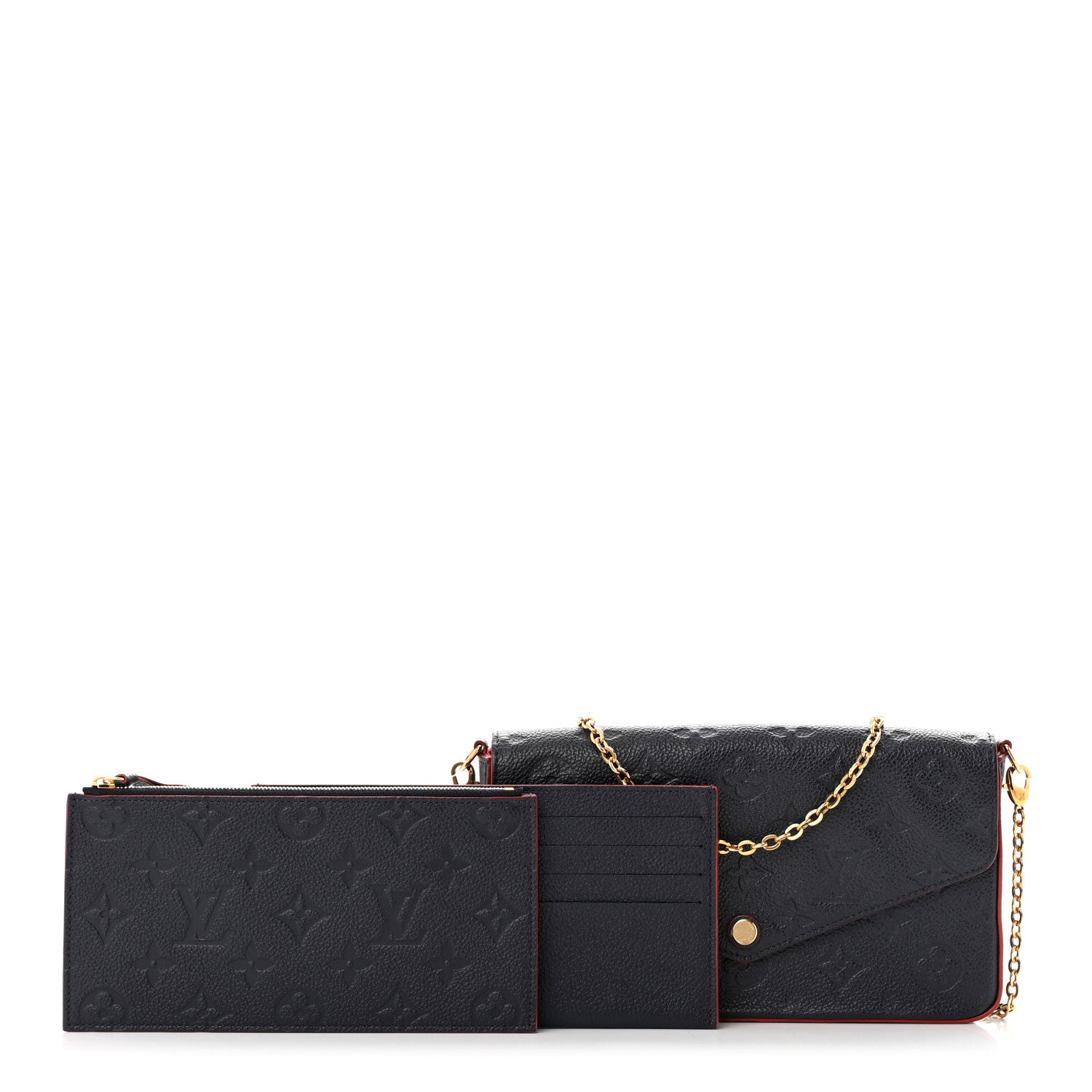 Louis Vuitton Empreinte Pochette Felicie Chain Wallet Marine Rouge 1 of 10