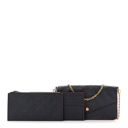 Louis Vuitton Empreinte Pochette Felicie Chain Wallet Marine Rouge 1 of 10