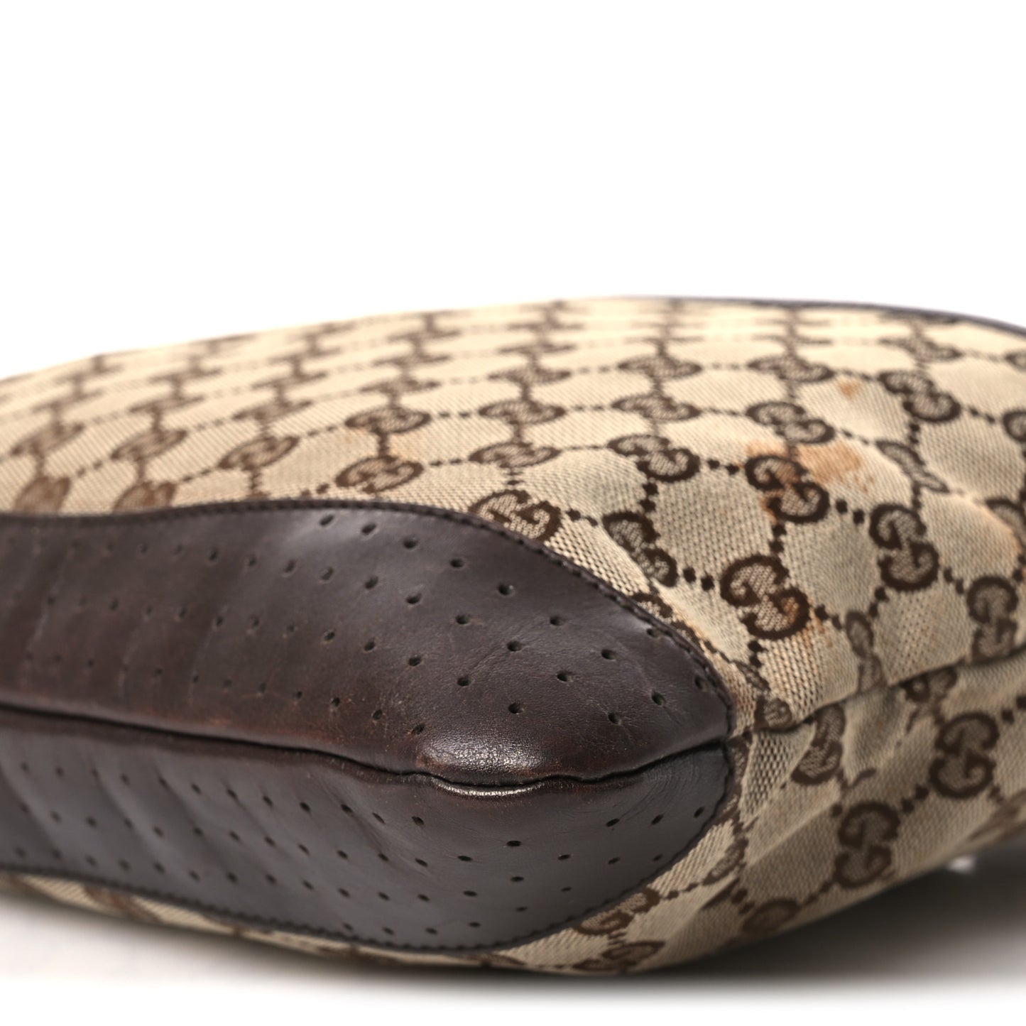 Monogram Calfskin Perforated Medium Flat Messenger Bag Dark Brown