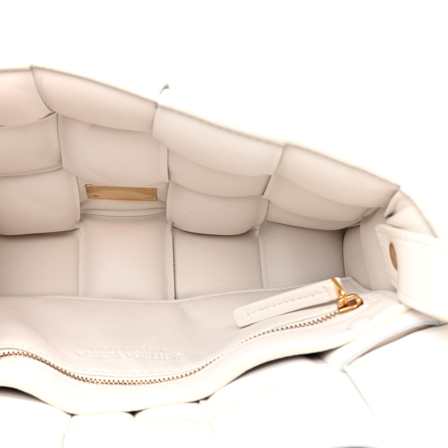 Nappa Maxi Intreccio Padded Cassette Crossbody Bag Chalk
