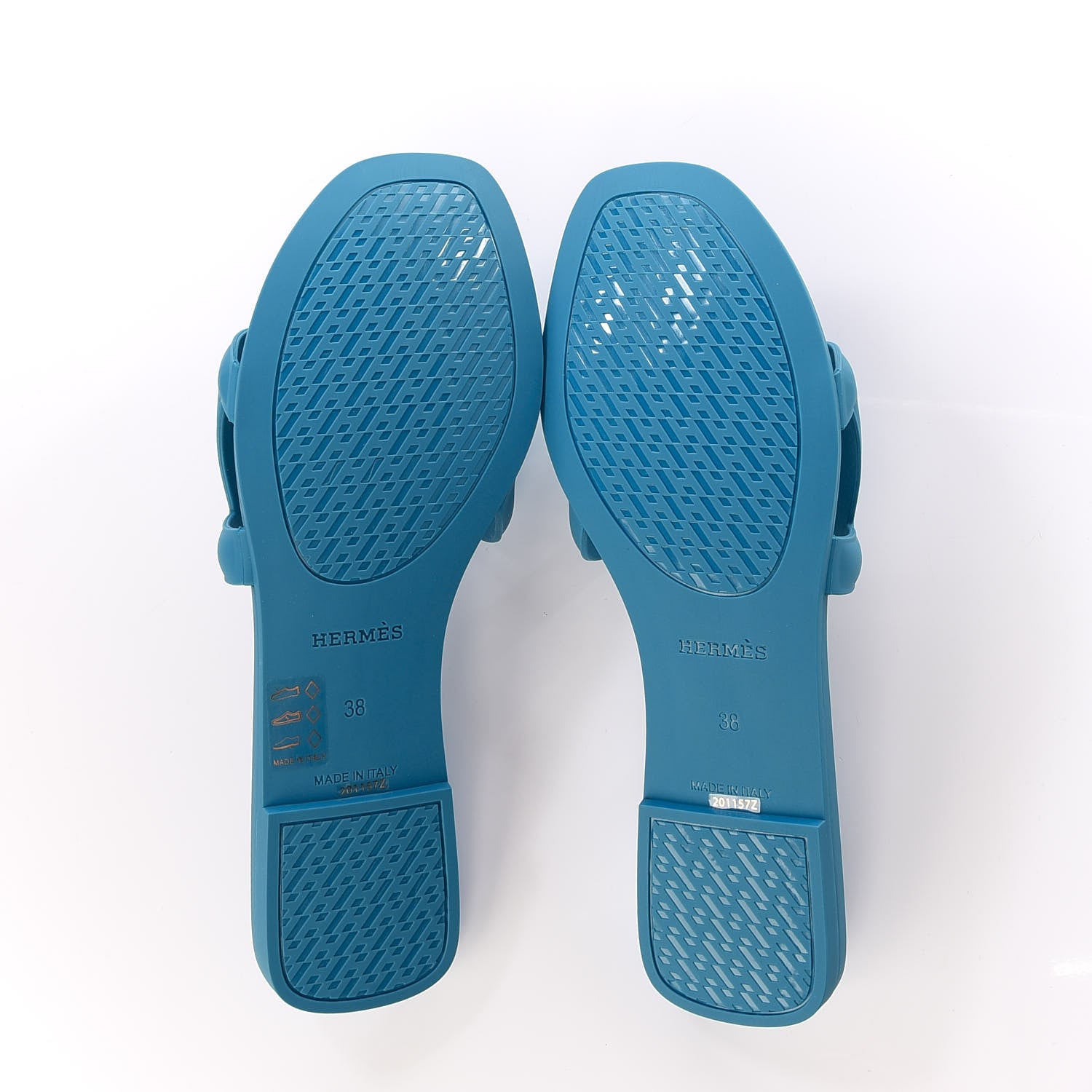 Hermes Rubber Aloha Sandals 38 Bleu Vif 4 of 7