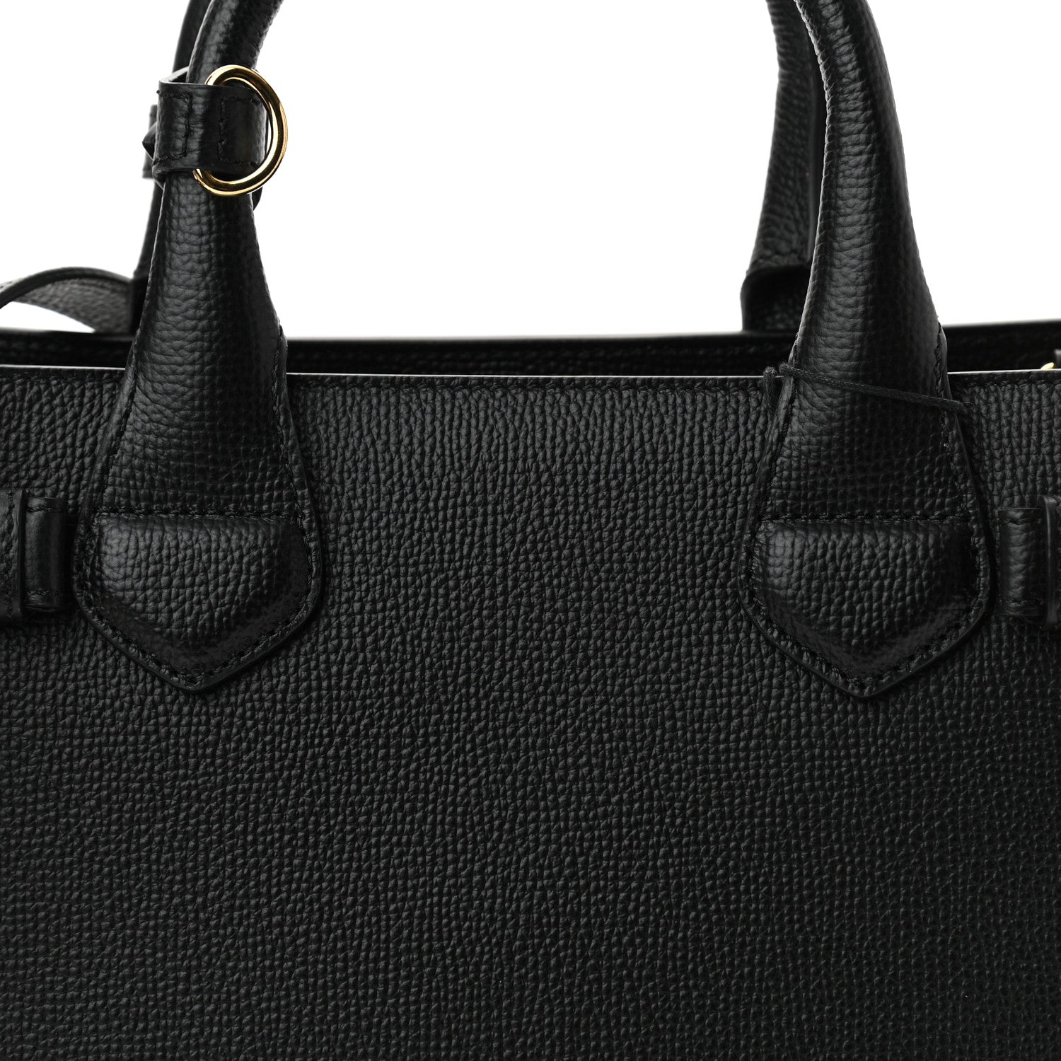 Burberry Derby Calfskin House Check Small Banner Tote Black 8 of 10