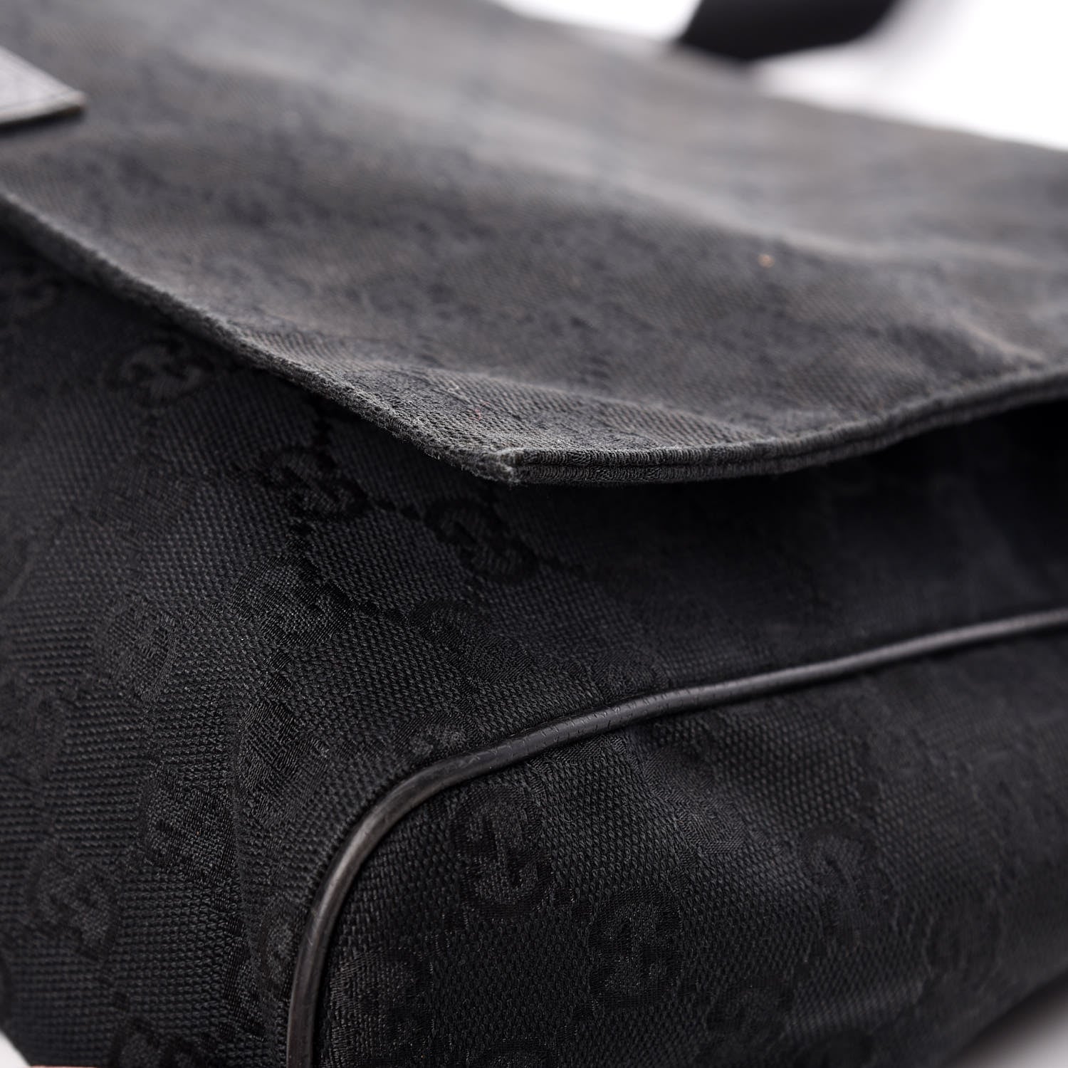 Gucci Monogram Small Flap Messenger Bag Black 10 of 13