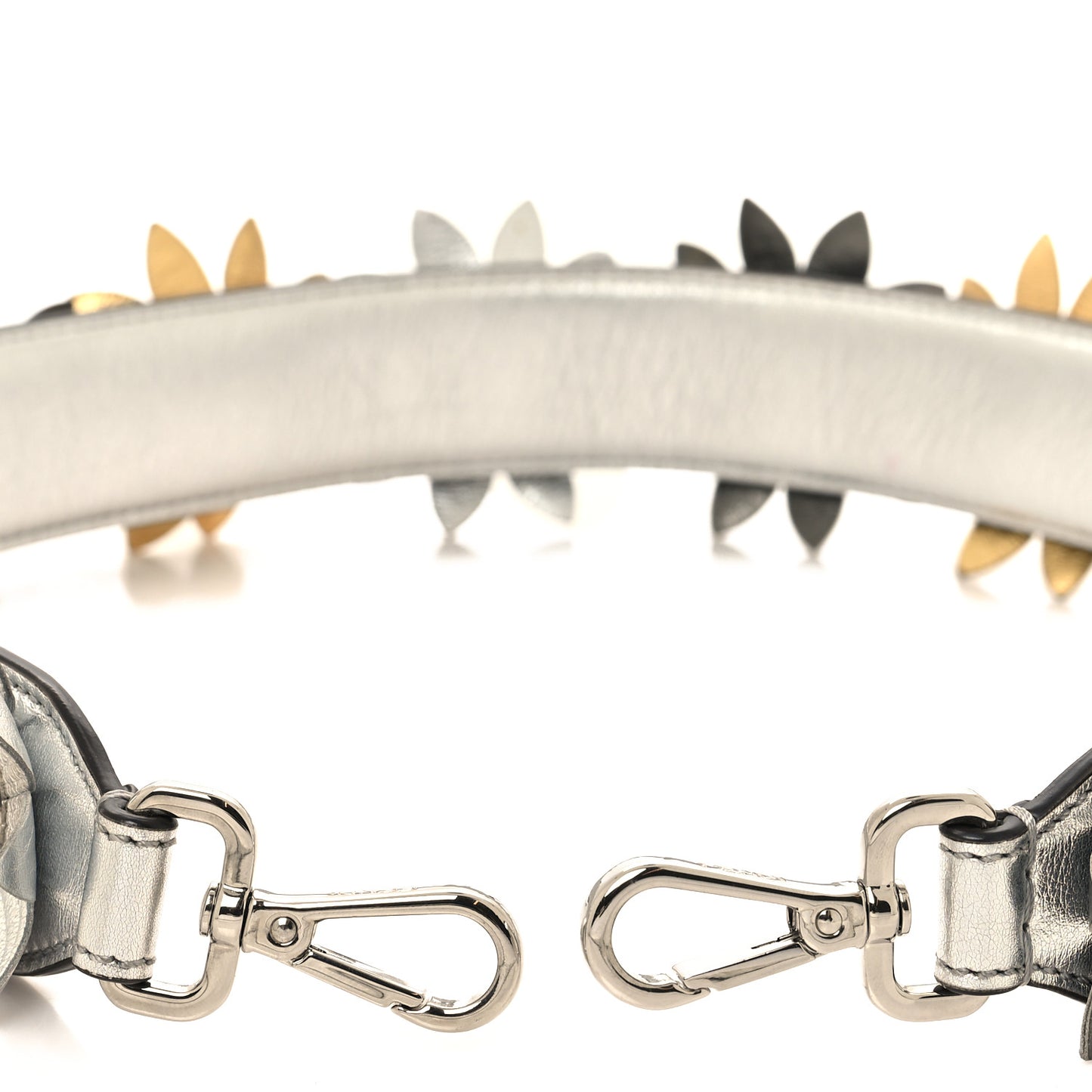 Vitello Catalan Mirror Strap You Studded Strap You Silver Gold