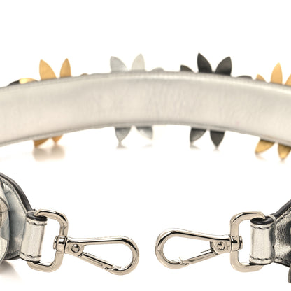 Fendi Vitello Catalan Mirror Strap You Studded Strap You Silver Gold 3 of 4