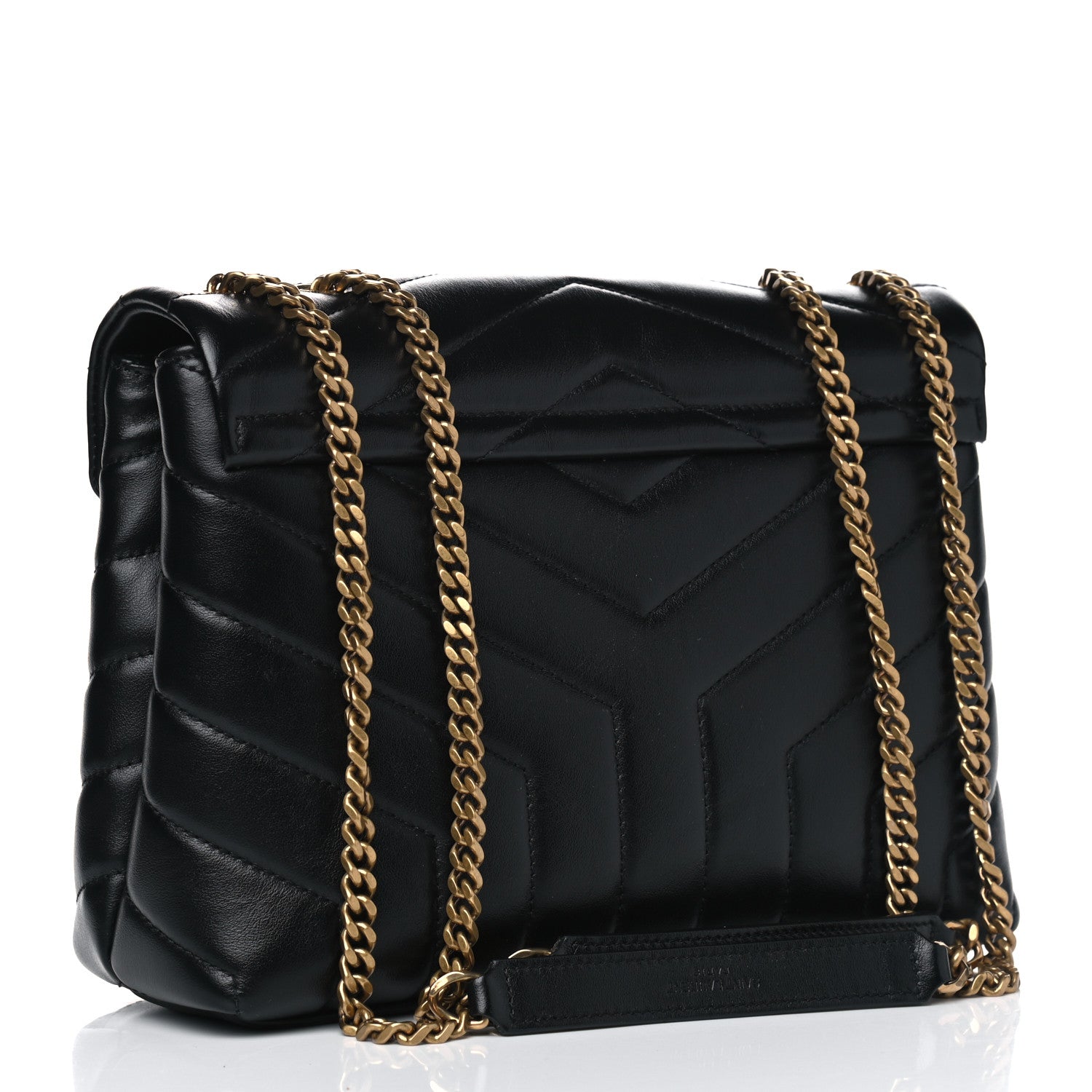 Saint Laurent Calfskin Y Quilted Monogram Small Loulou Chain Satchel Black 2 of 4
