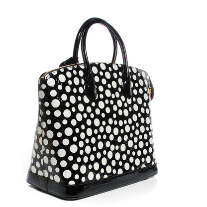 Louis Vuitton Vernis Kusama Infinity Dots Lockit MM Black 3 of 7
