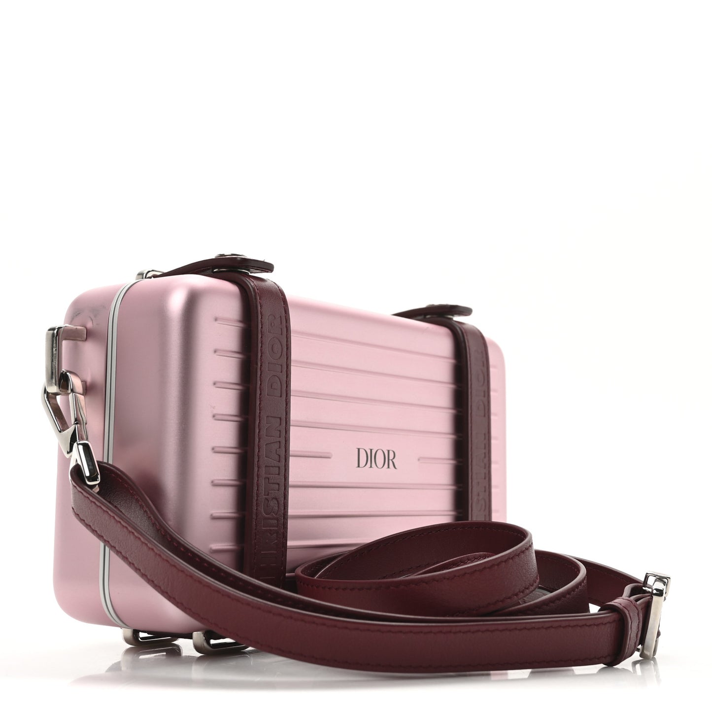 X RIMOWA Aluminum Personal Clutch On Strap Rose