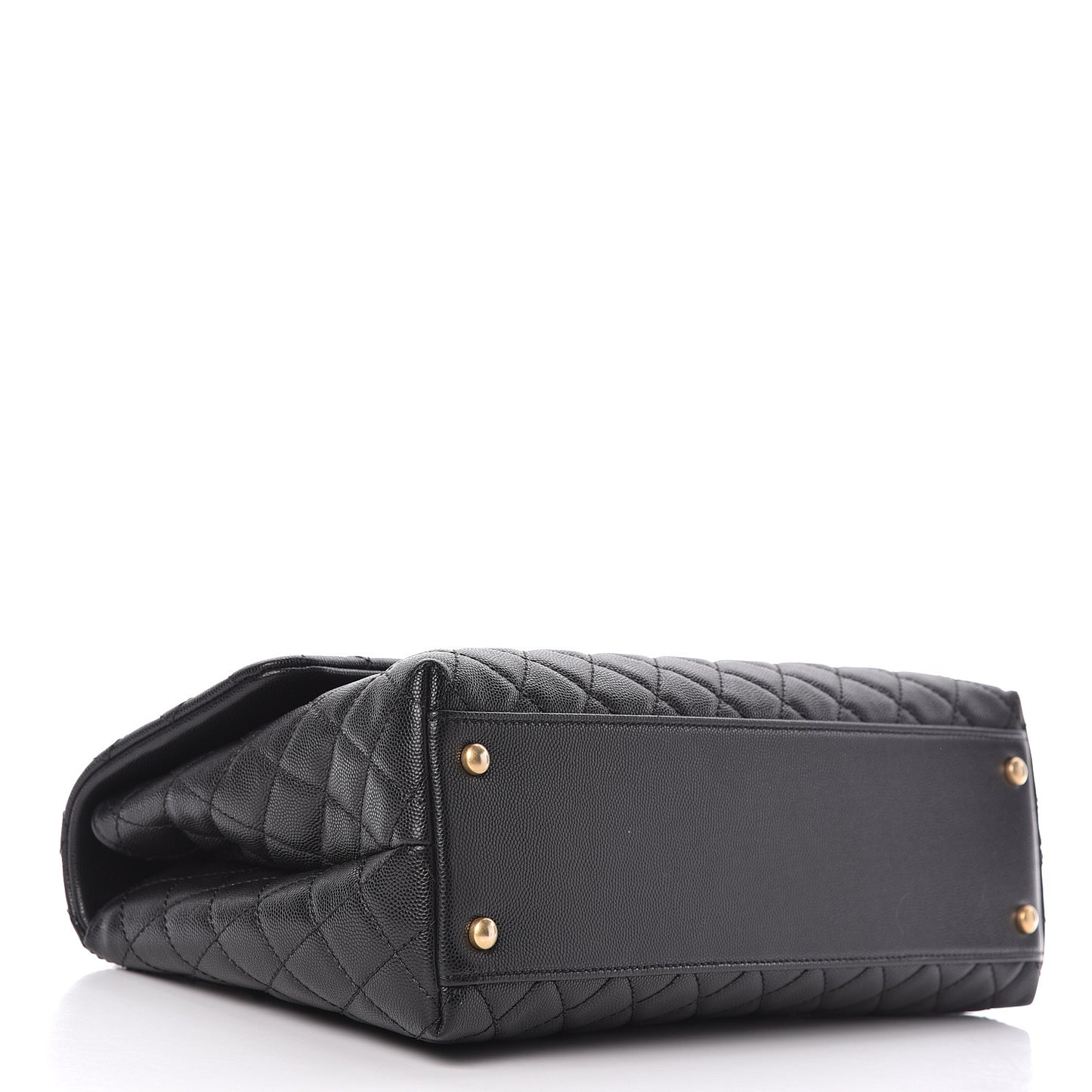 Caviar Quilted Medium Coco Handle Flap Black