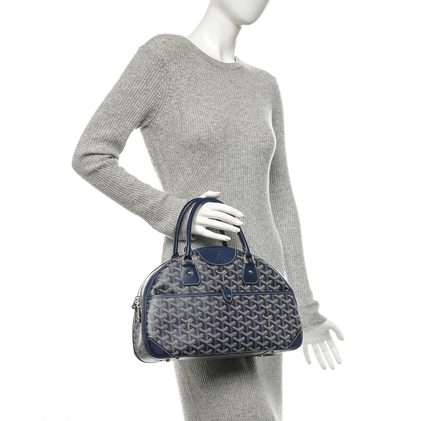 Goyardine Saint Jeanne MM Bowler Navy Blue