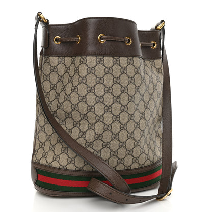 Gucci GG Supreme Monogram Web Ophidia Bucket Bag Brown 3 of 11