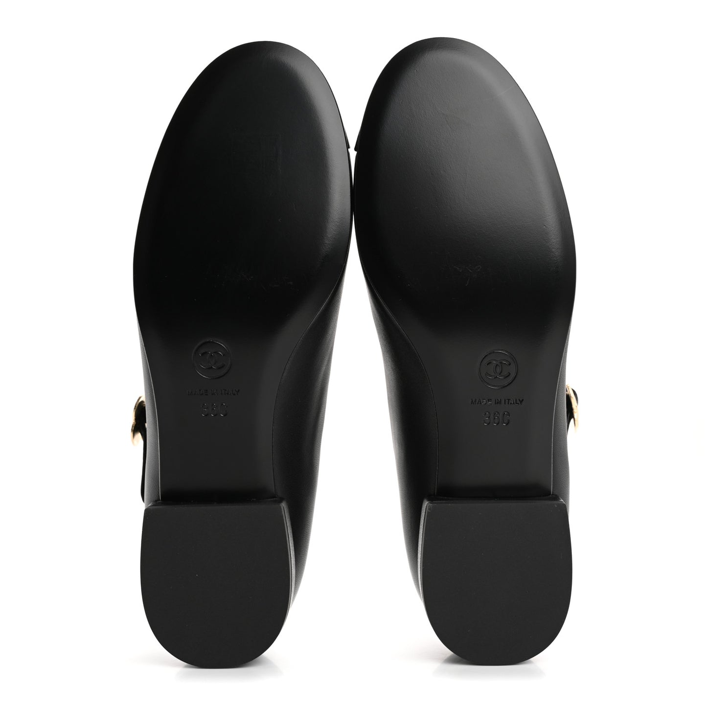 Lambskin Patent Cap Toe Mary Jane Flats 36 Black