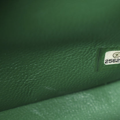 Chanel Metallic Caviar Quilted Jumbo Double Flap Green 7 of 11