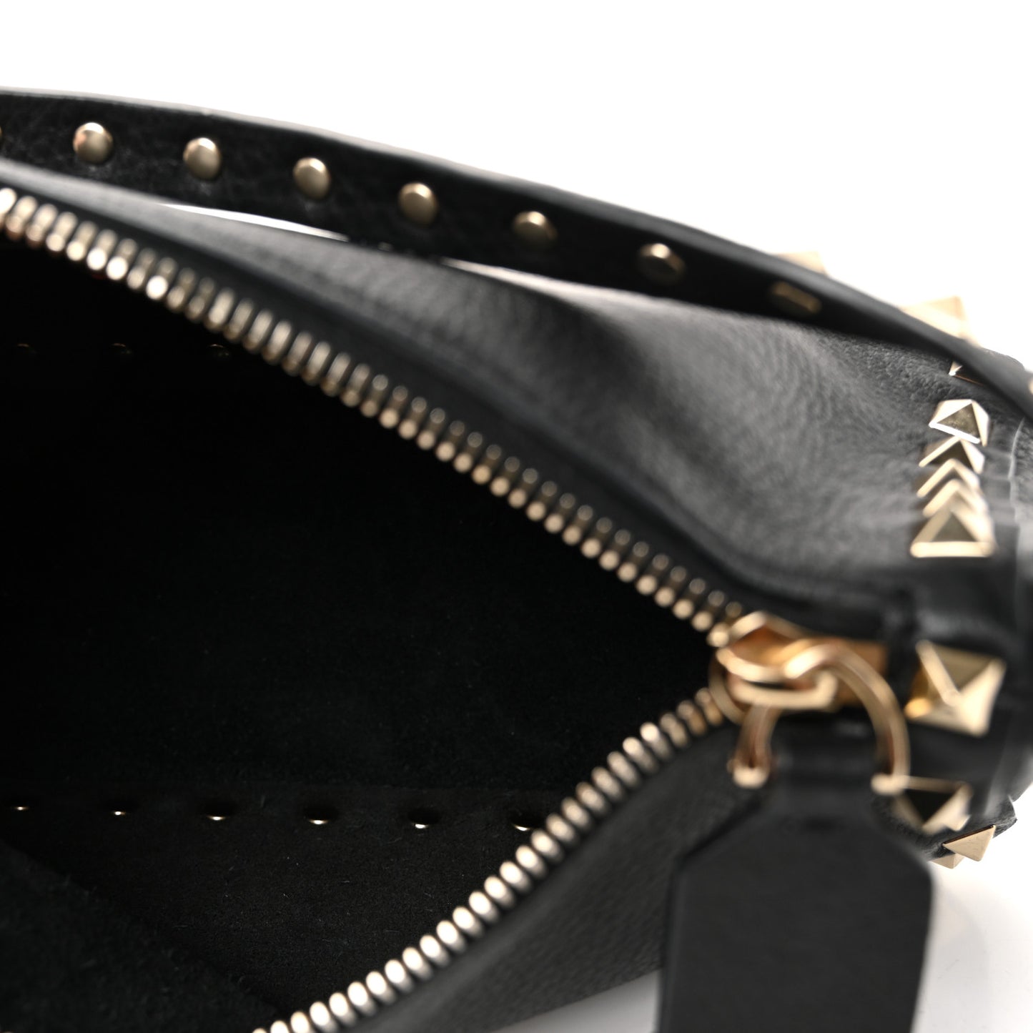 Pebbled Calfskin Small Rockstud Flip Lock Shoulder Bag Black