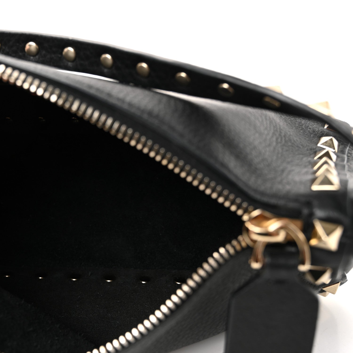 Valentino Garavani Pebbled Calfskin Small Rockstud Flip Lock Shoulder Bag Black 5 of 9