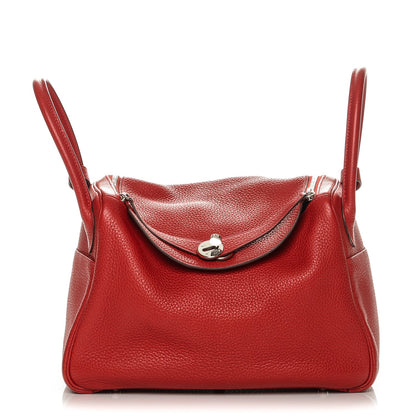 Hermes Taurillon Clemence Lindy 30 Rouge Casaque 1 of 7