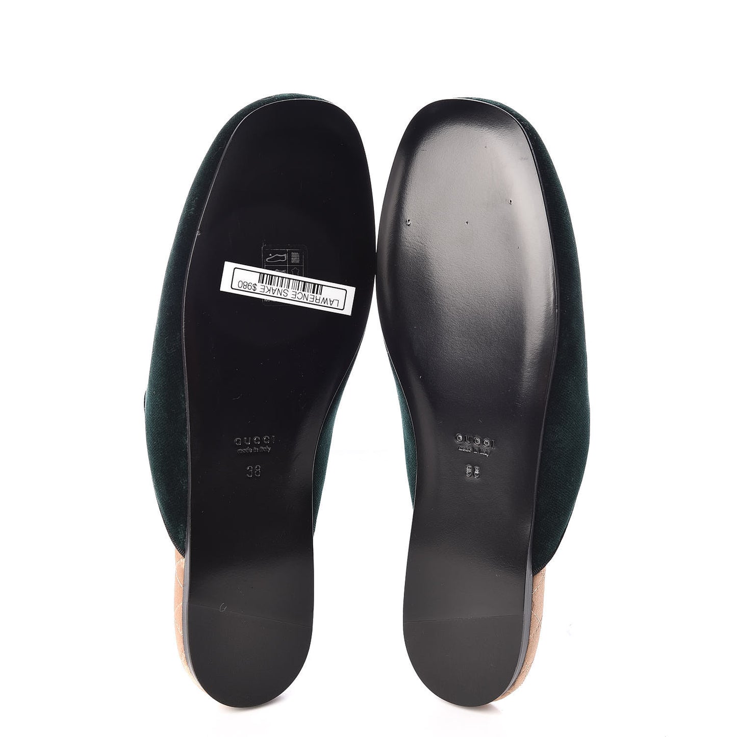 Velvet Crystal Embellished Womens Lawrence Slippers 38 Verde