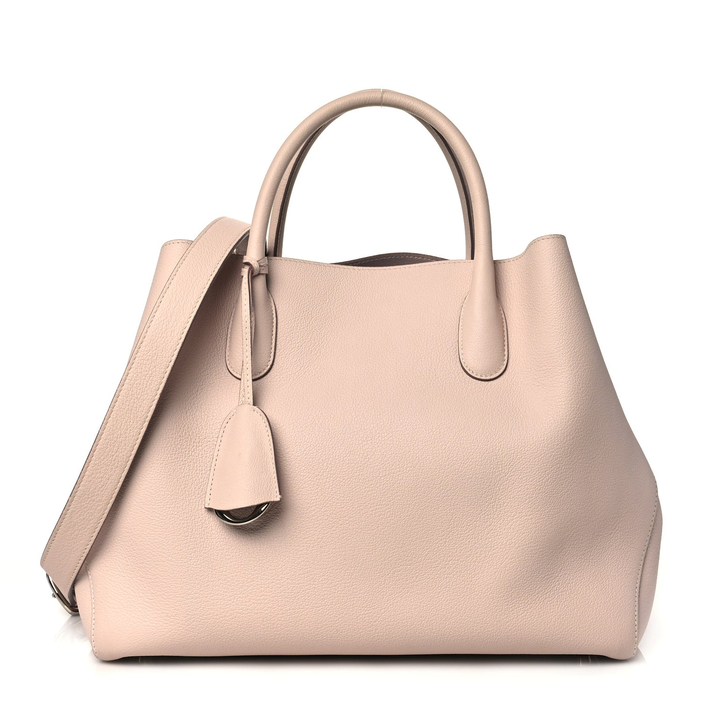 Supple Grained Calfskin Medium Open Bar Tote Rose Poudre