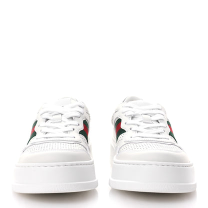 Gucci Calfskin Web Perforated Womens Platform 55mm Sneakers 38.5 White Bright Splash 3 of 9