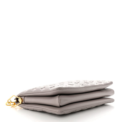 Louis Vuitton Lambskin Embossed Monogram Coussin MM Grey 4 of 9