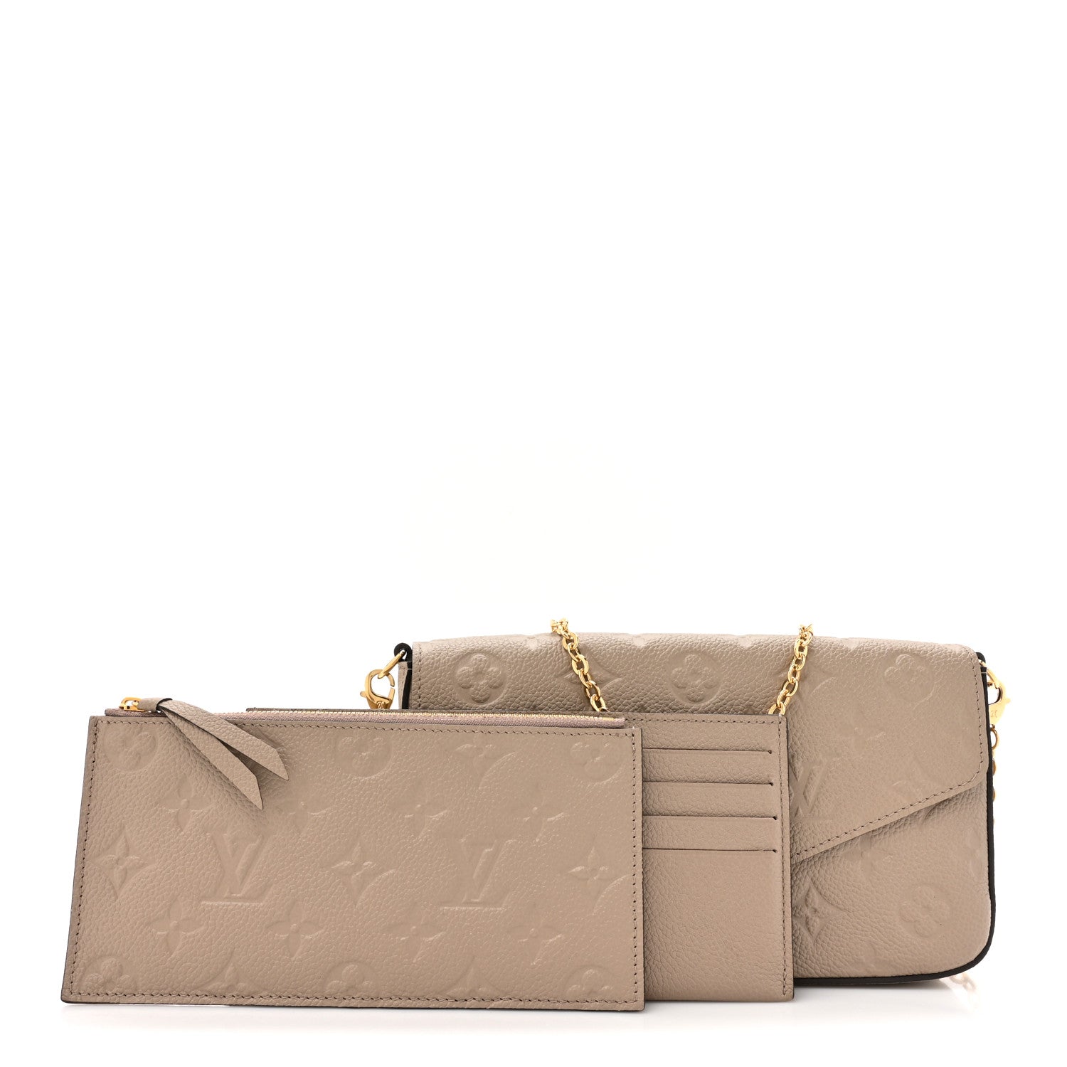 Louis Vuitton Empreinte Pochette Felicie Chain Wallet Tourterelle 3 of 13