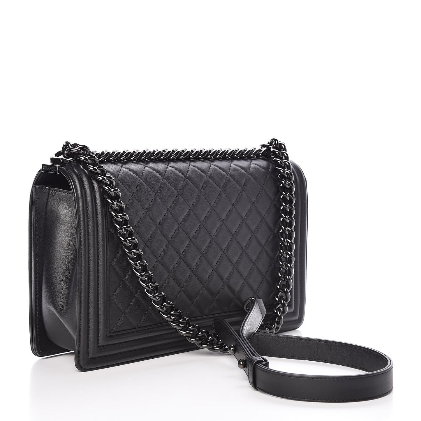 Calfskin Quilted New Medium Boy Flap So Black