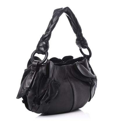 Prada Nappa Mordore Ruffle Shoulder Bag Black 3 of 9