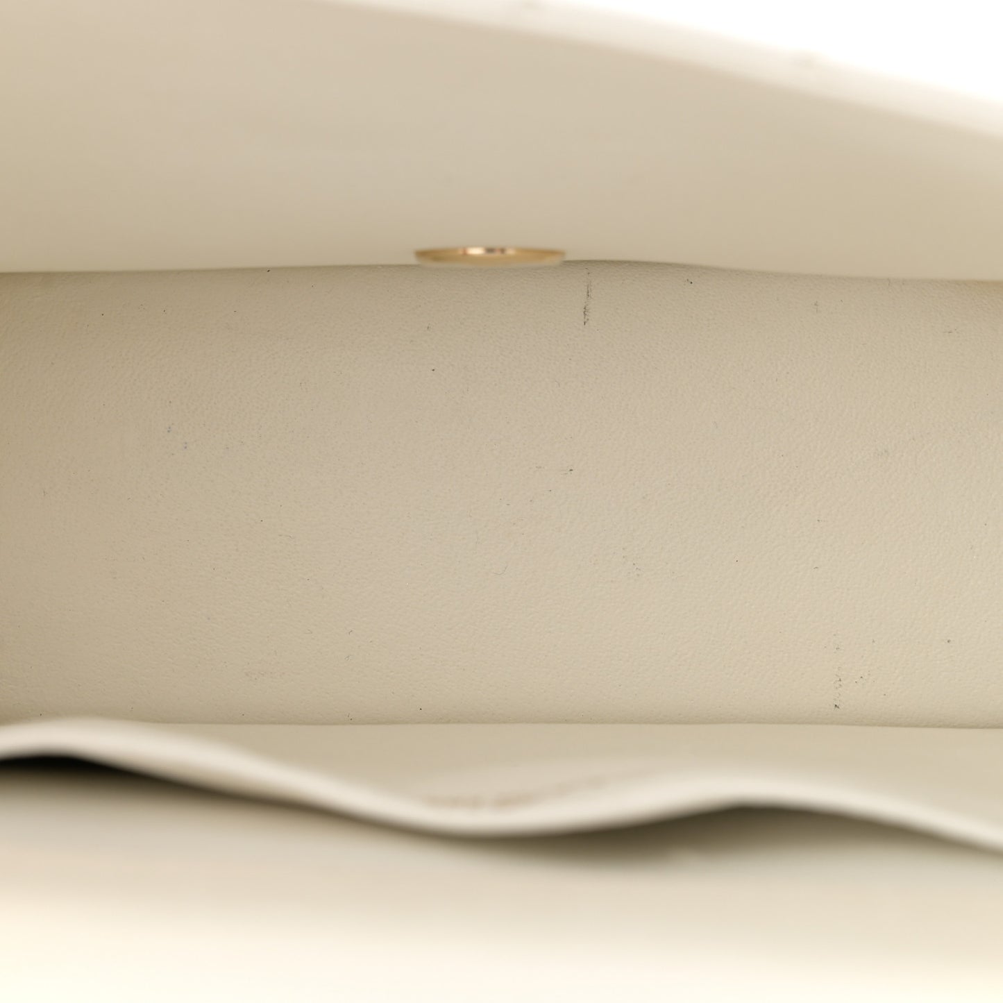 Glazed Calfskin Stitched Mini Square Flap White