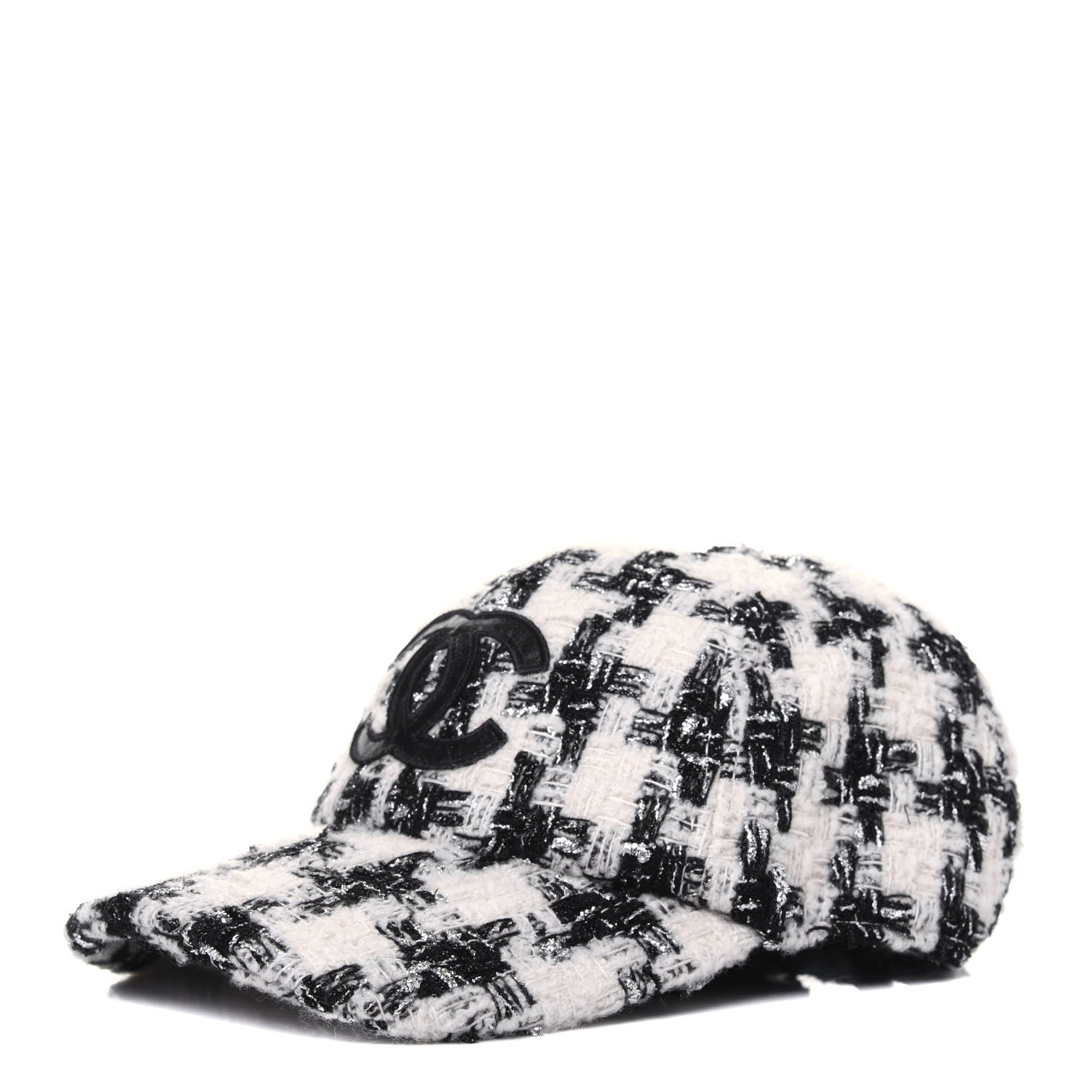 Chanel Tweed CC Cap Hat M Black White 1 of 12