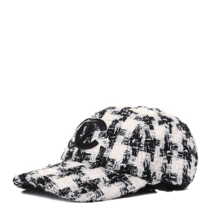 Chanel Tweed CC Cap Hat M Black White 1 of 12