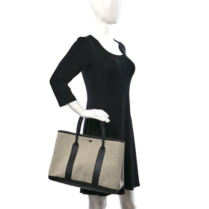 Hermes Toile Buffle Skipper Garden Party 36 MM Tote Black 2 of 10