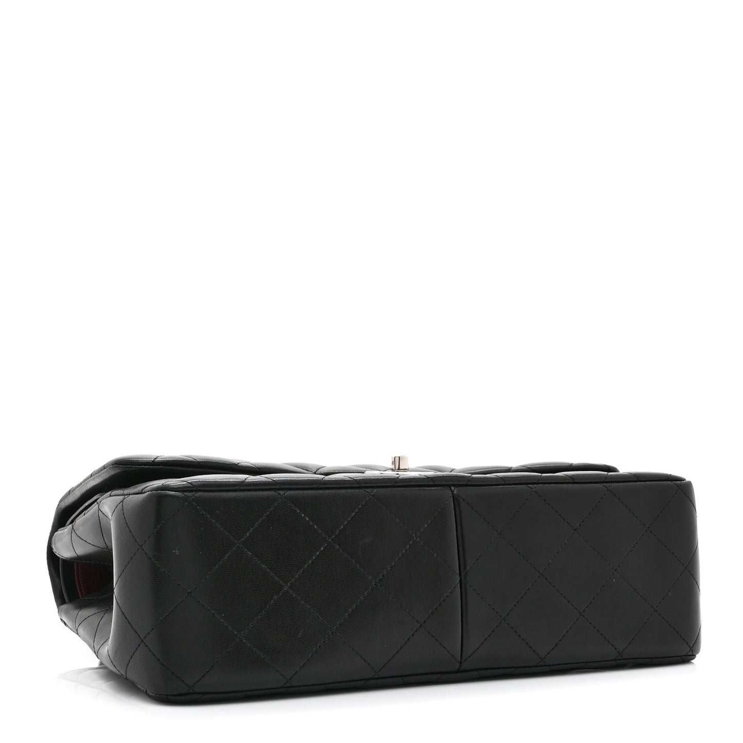 Lambskin Quilted Jumbo Double Flap Black