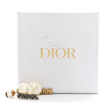 Christian Dior Pearl Crystal J'Adior Tribales Earrings Antique Gold 5 of 5