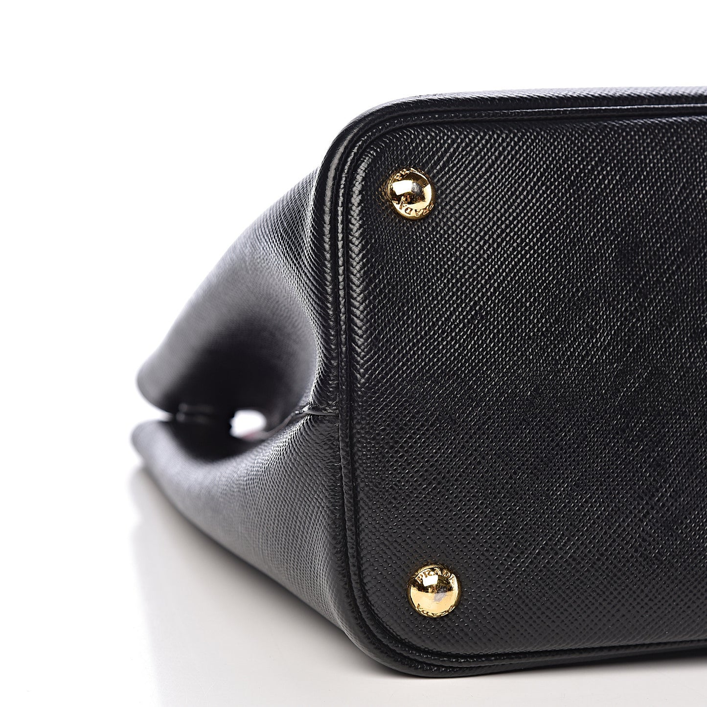 Saffiano Cuir Medium Double Bag Black Fuoco