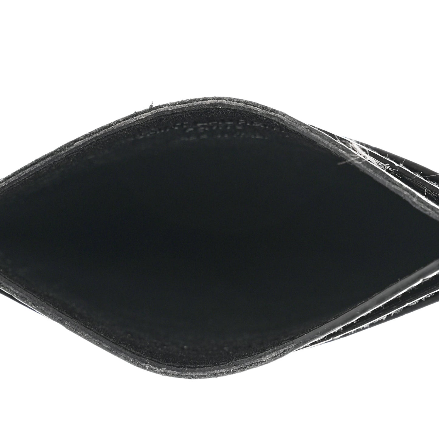 Calfskin Crocodile Embossed Card Case Black
