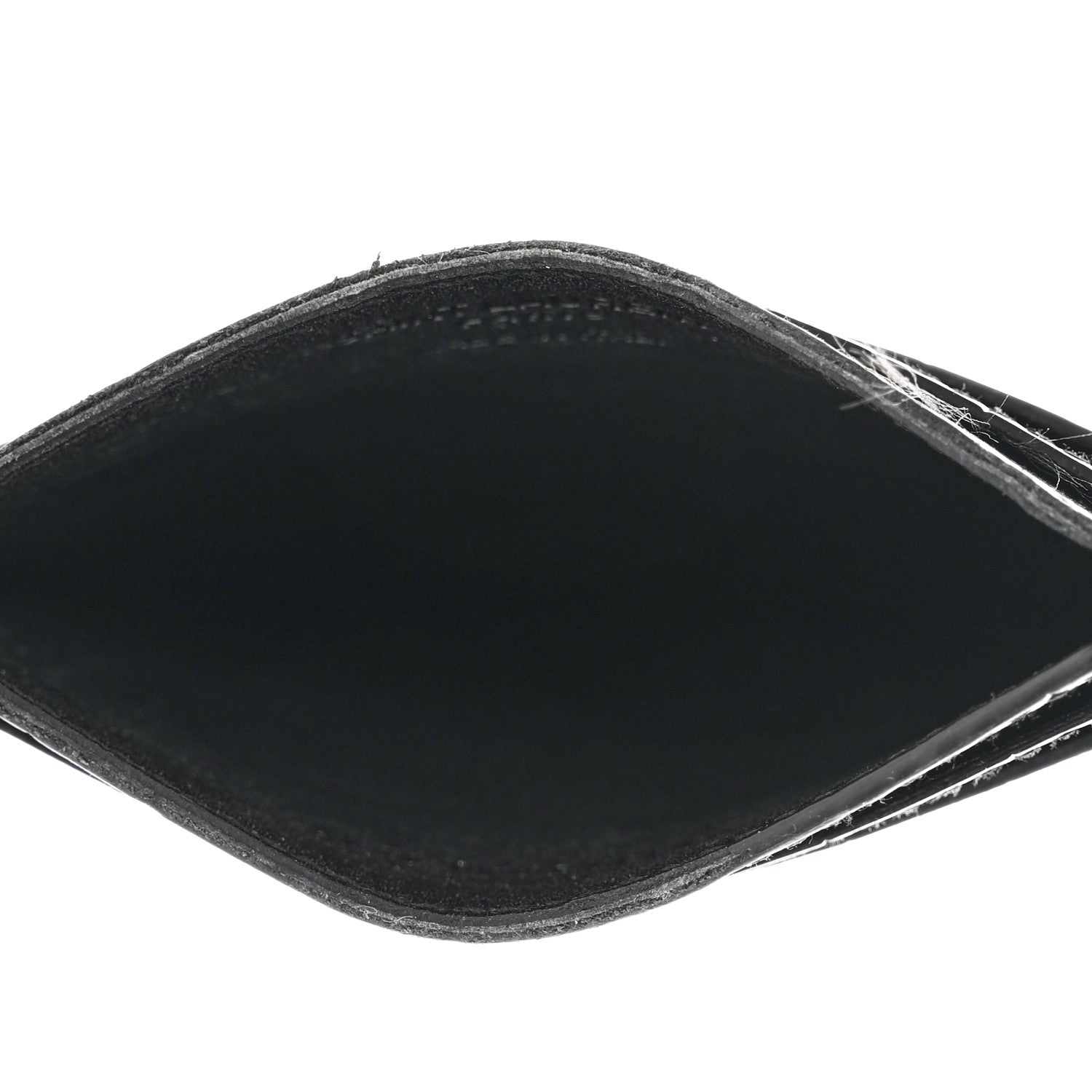 Saint Laurent Calfskin Crocodile Embossed Card Case Black 5 of 8