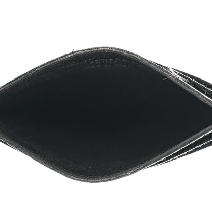 Saint Laurent Calfskin Crocodile Embossed Card Case Black 5 of 8