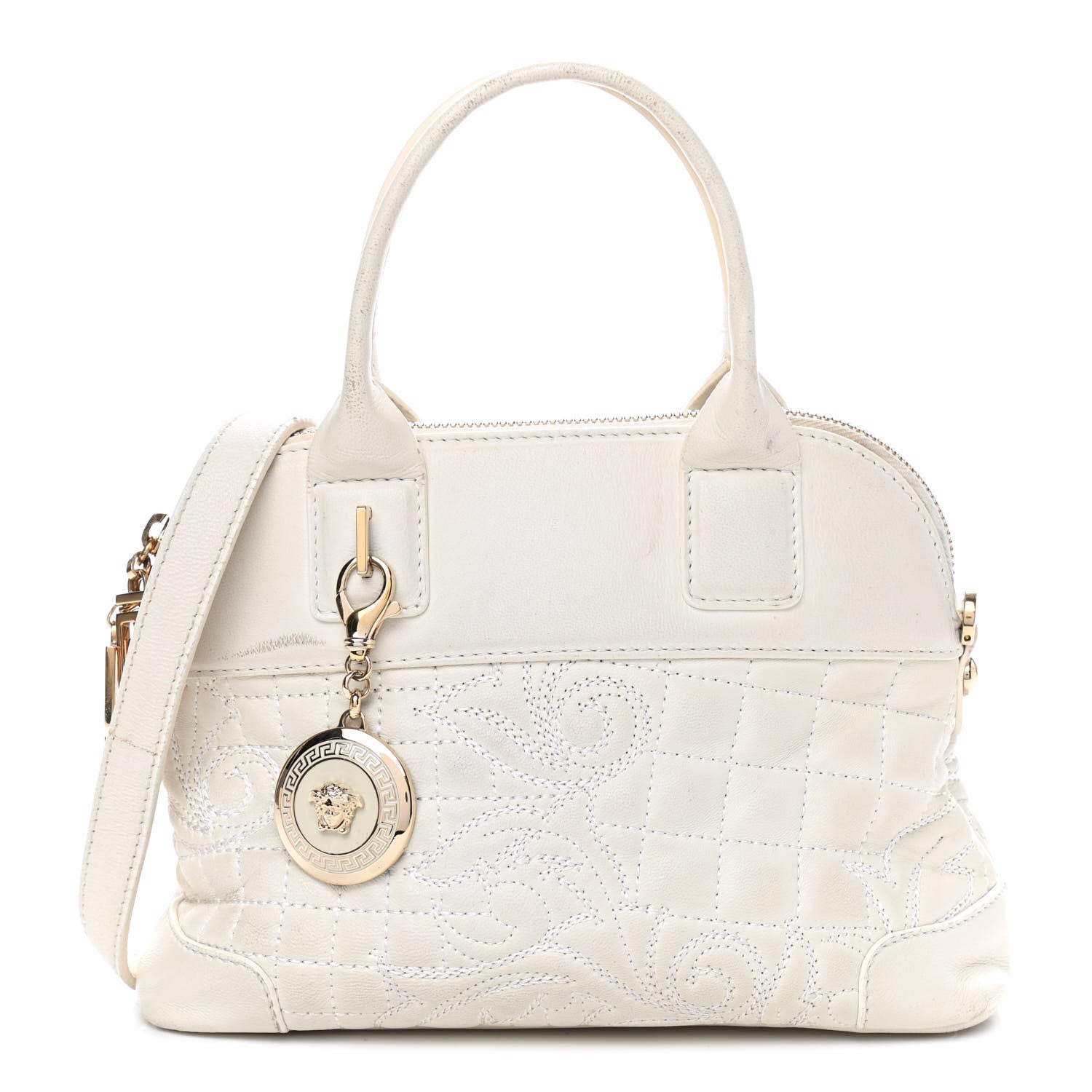 Versace Barocco Quilted Nappa Altea Vanitas Lady Athena White 1 of 13