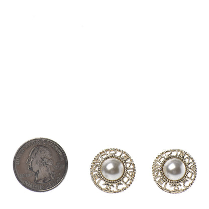Chanel Pearl CC Round Rope Logo Earrings Gold 2 of 4