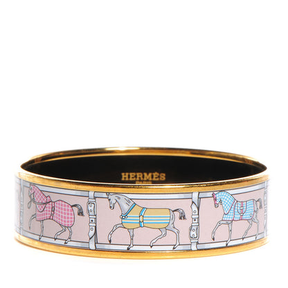Hermes Enamel Printed Wide Tenues Et Couvertures Bracelet 62 1 of 5