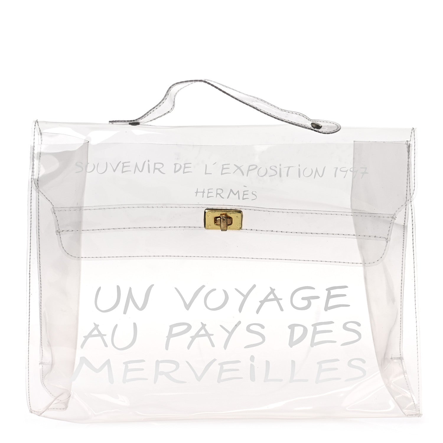 Hermes Vinyl Souvenir De L'Exposition Kelly Transparent 1 of 7