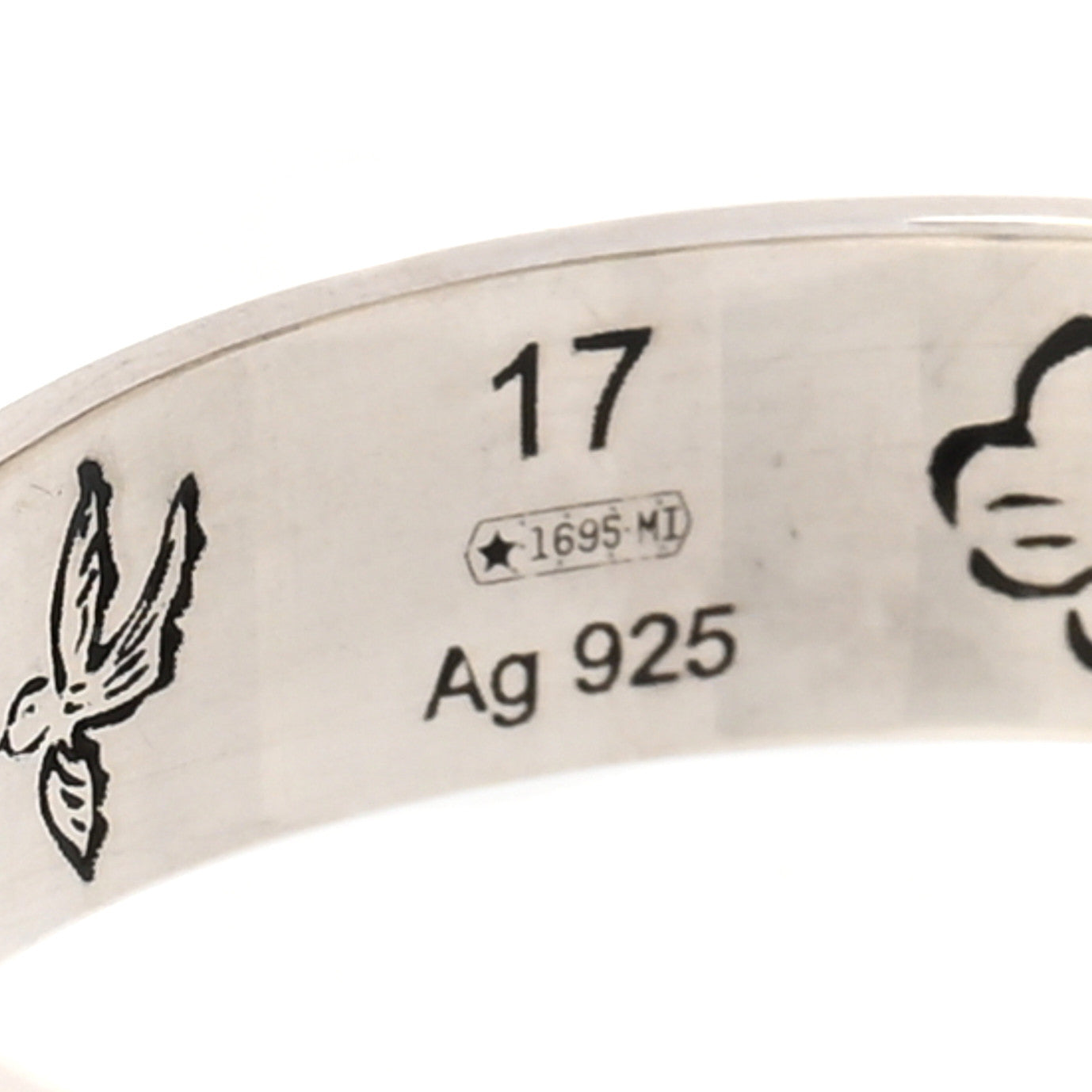 Gucci Sterling Silver Blind for Love Band Ring 56 7.5 4 of 4