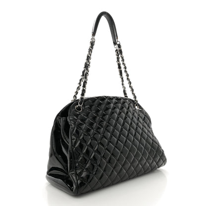 Chanel Patent Quilted Large Just Mademoiselle Bowling Bag Black 3 of 15