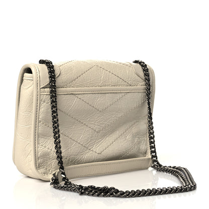 Saint Laurent Crinkled Calfskin Matelasse Monogram Niki Chain Wallet Crema Soft 3 of 11