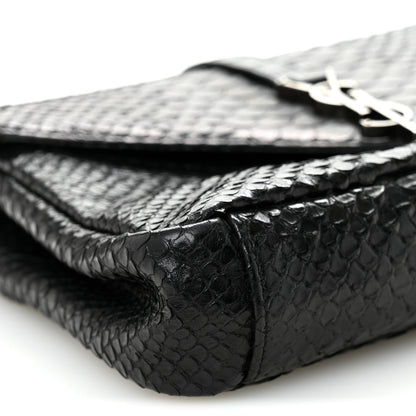 Saint Laurent Calfskin Python Embossed Monogram Medium College Bag Black 8 of 9