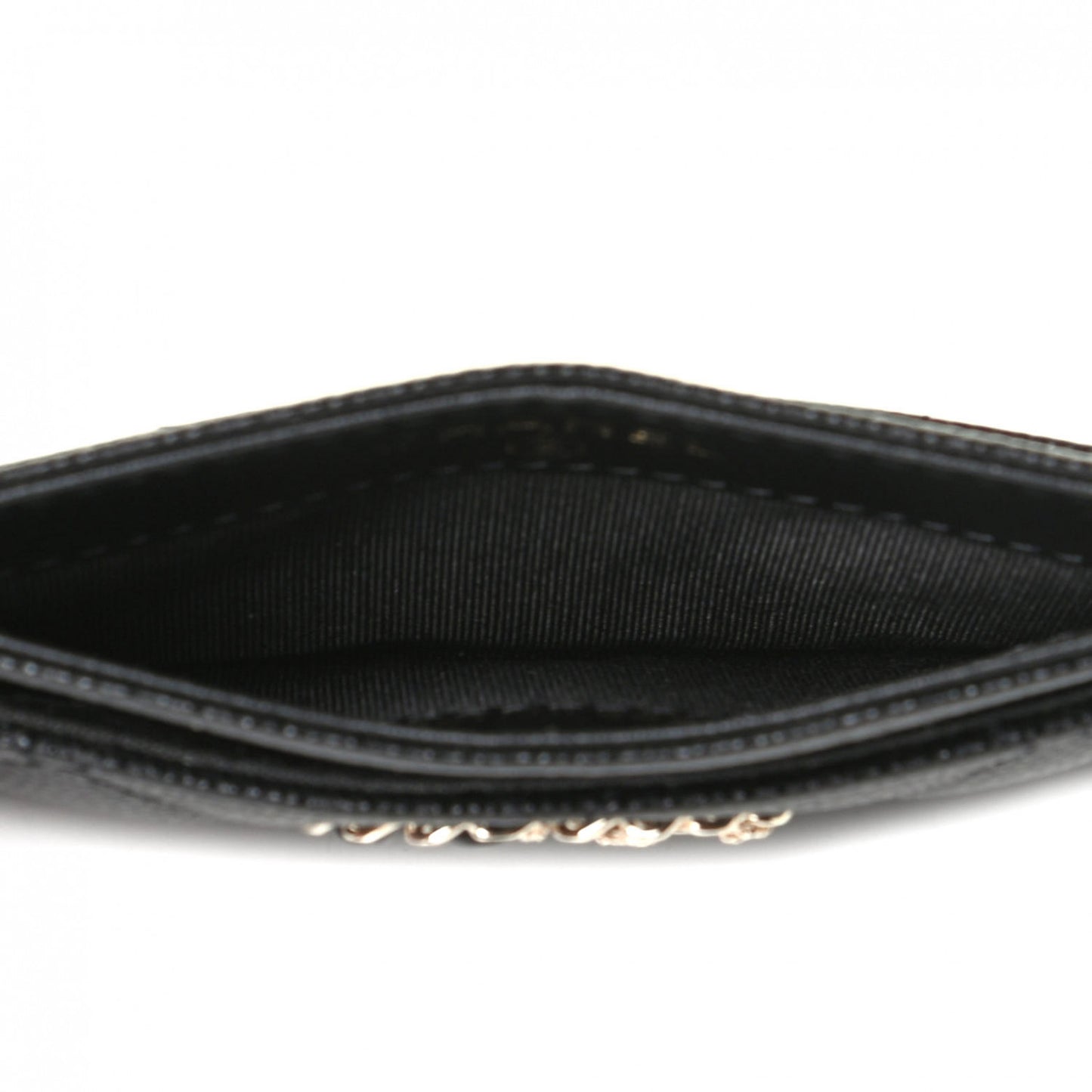Caviar Quilted French New Wave Card Holder Black