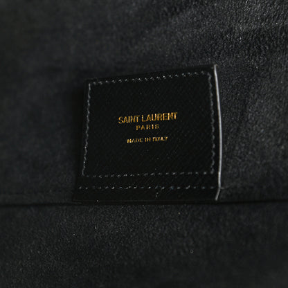 Saint Laurent Grained Calfskin Large Shopping Tote Navy 6 of 9