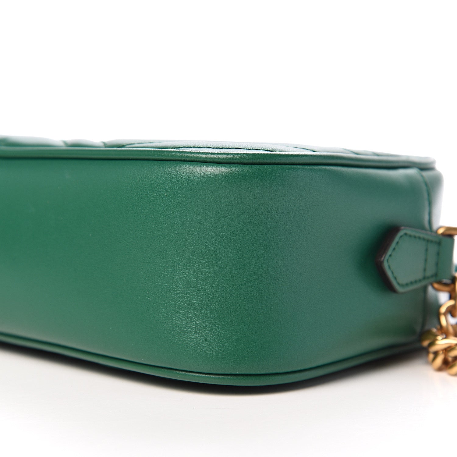 Gucci Calfskin Matelasse Small GG Marmont Chain Shoulder Bag Emerald Green 8 of 10