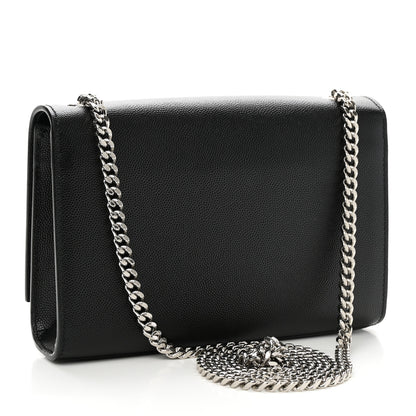 Saint Laurent Grain De Poudre Small Monogram Kate Satchel Black 3 of 10